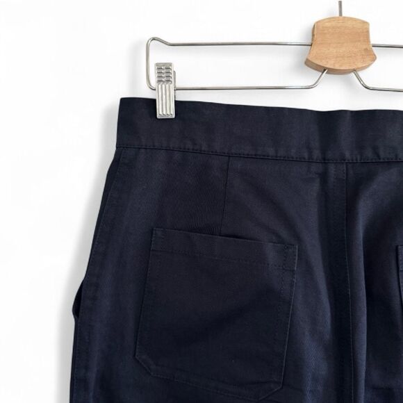 MARNI Navy Blue Cropped Cotton Linen Blend Trousers High Rise Size 42 US 6 - Picture 4 of 12